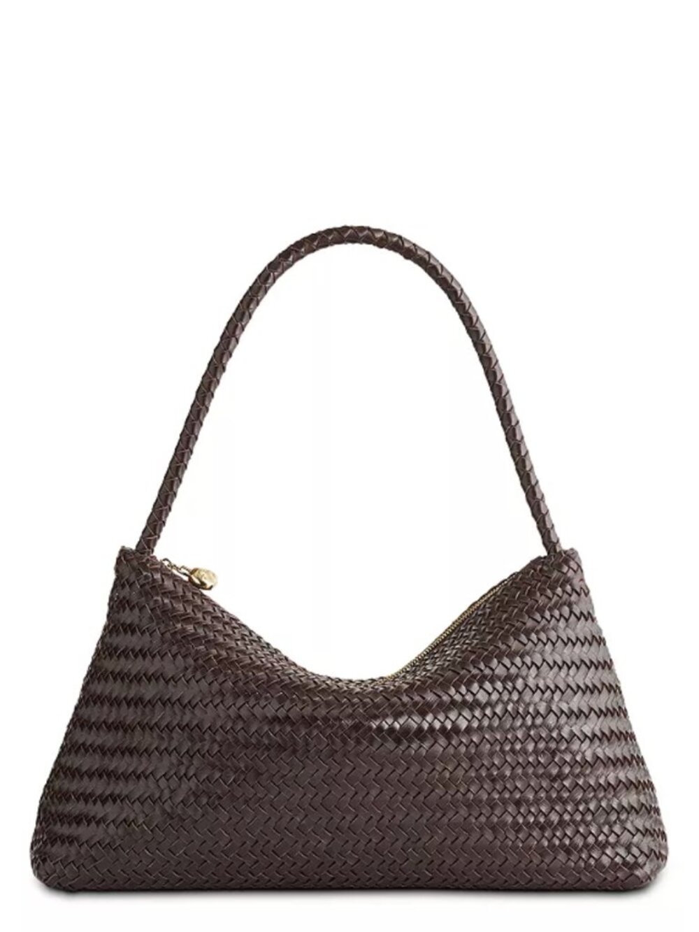 Madewell The Signature Woven Leather Large Shoulder Bag in Coffee Bean